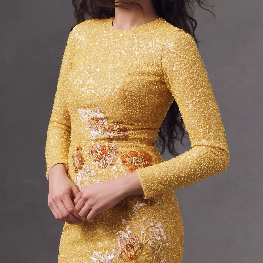 HELSI Elegant Gold Sequin Dress